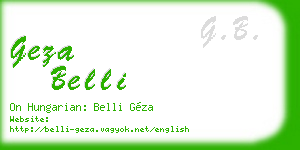 geza belli business card